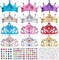 17 Pcs Princess Party Crowns Set Kids Party Supplies Tiaras Making Kit with Diamond Stickers